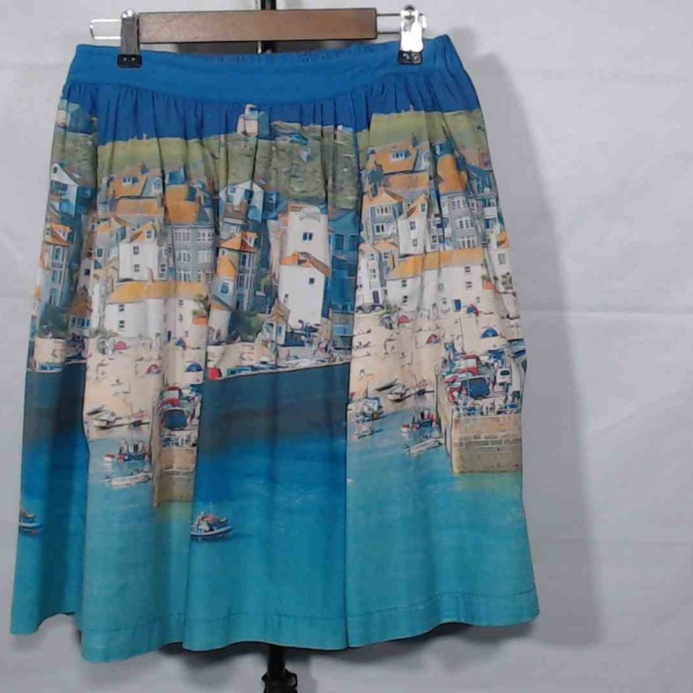 Beach Scene Boden Midi Skirt 8L